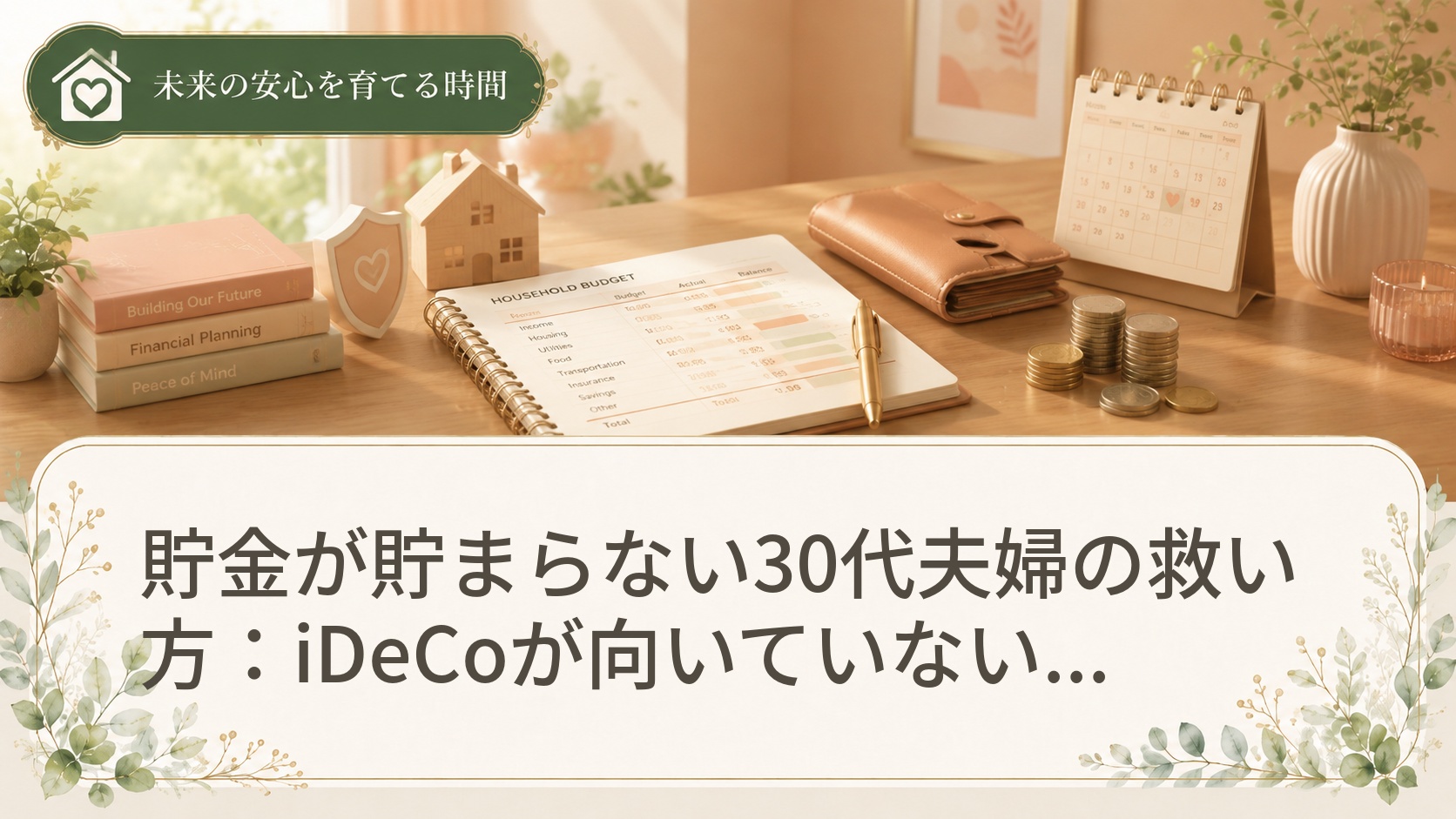 貯金が貯まらない30代夫婦の救い方：iDeCoが向いていない人こそ知る、生活防衛資金と保険の見直し