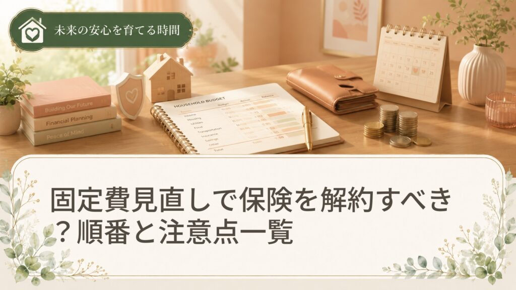 固定費見直しで保険を解約すべき？順番と注意点一覧