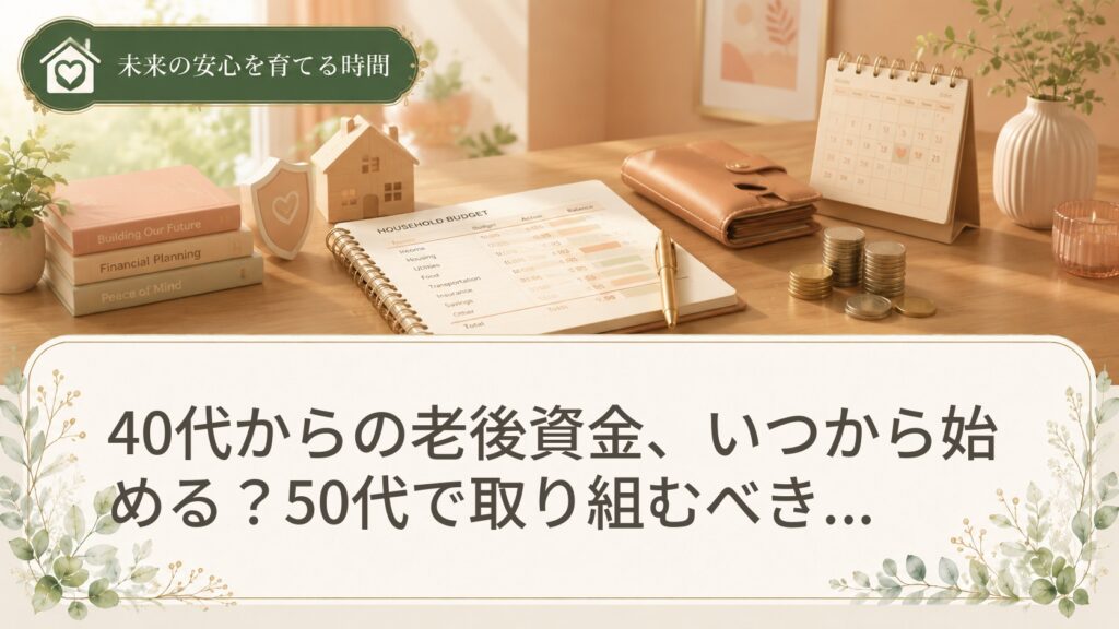 40代からの老後資金、いつから始める？50代で取り組むべき3つのポイント